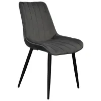 Обеденные стол со стульями Evelin DT 404-3B + 3 YTC-055B BLUVEL-14 Круглая / ДСП / Тёмно-серый photo 5