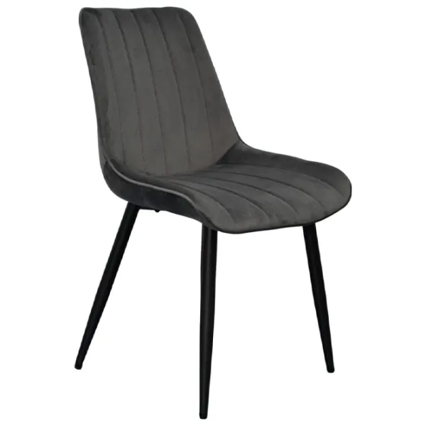 Set masă și scaune Evelin DT 404-6B + 3 YTC-055B BLUVEL-14 Rotundă / PAL / Dark Gray photo 5