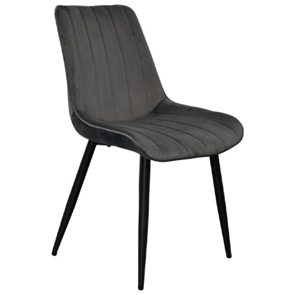 Set masă și scaune Evelin DT 404-6B + 3 YTC-055B BLUVEL-14 Rotundă / PAL / Dark Gray photo 5