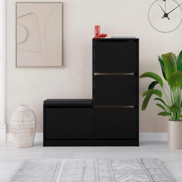 Dulap pentru antreu Showdeko Dude Bench&Shoe Cabinet PAL / Black photo 2