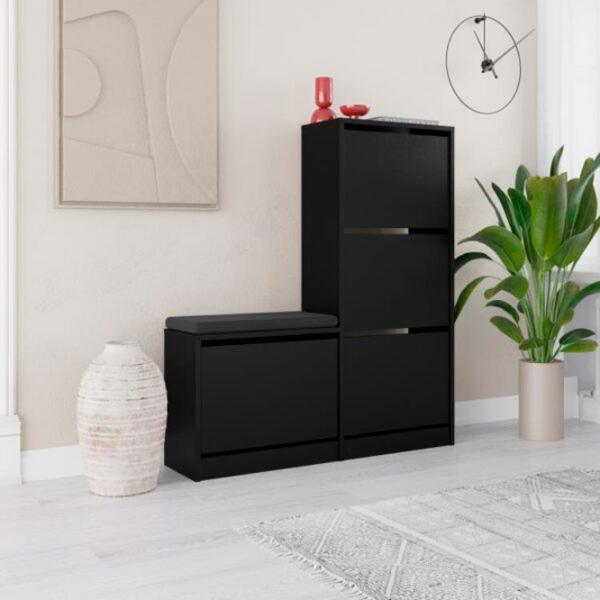 Dulap pentru antreu Showdeko Dude Bench&Shoe Cabinet PAL / Black photo 3