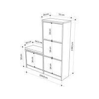 Dulap pentru antreu Showdeko Dude Bench&Shoe Cabinet PAL / Black photo 6
