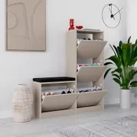 Dulap pentru antreu Showdeko Dude Bench&Shoe Cabinet PAL / Nisip photo 4