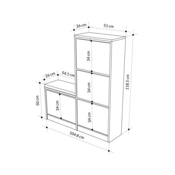 Dulap pentru antreu Showdeko Dude Bench&Shoe Cabinet PAL / Nisip photo 5