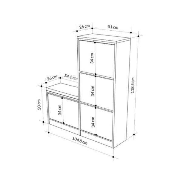 Dulap pentru antreu Showdeko Dude Bench&Shoe Cabinet PAL / Nisip photo 5