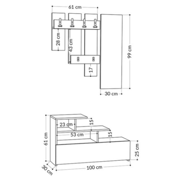 Cuier Showdeko Vesty Hall Stand PAL / Gray photo 3