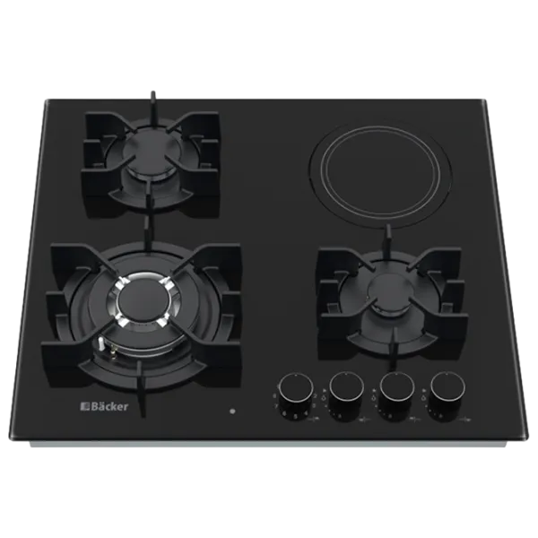 Plită încorporabilă pe gaz Backer HMEH 603G1RAD Vitroceramică / Black photo 1