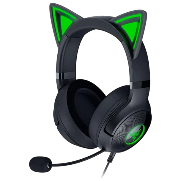 Căști Razer Kraken Kitty Edition V2 Green Black Cu fir/ Gaming photo 1