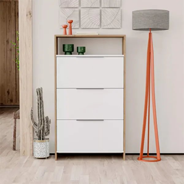 Dulap pentru încălțăminte Showdeko Kaju 139.2 x 78 x 28 /Stejar /White photo 2