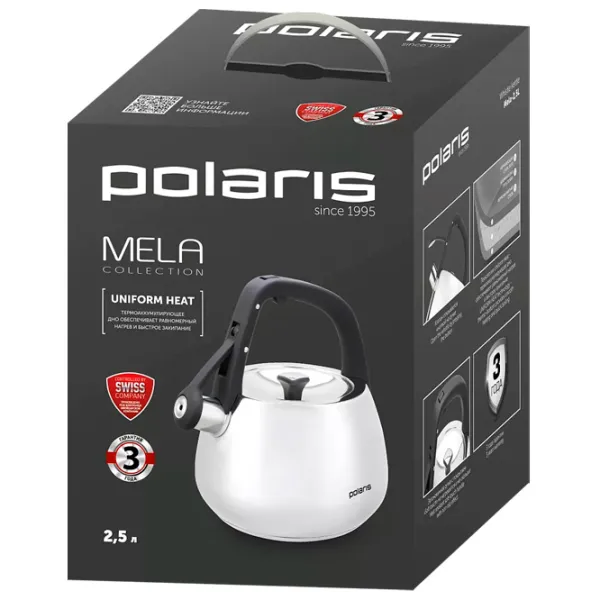 Чайник Polaris Mela 2.5л Нержавеющая сталь / Бакелит / Серебряный photo 2
