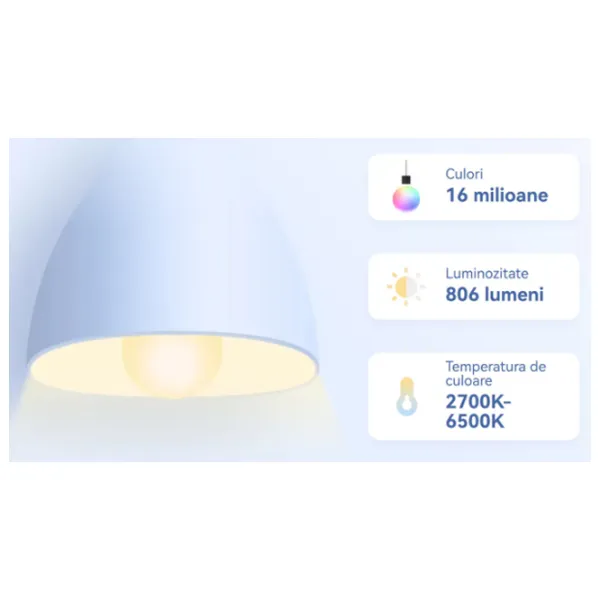 Bec inteligent LED IMOU IOT-CL2B-MAT-EU  E27 / 9 W / 6500 K / / LED photo 12