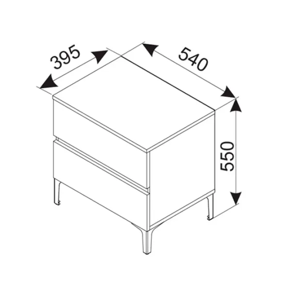 Тумбочки Ambianta RIO NEW 55 x 39.5 x 54см / ДСП / Графитовый photo 2