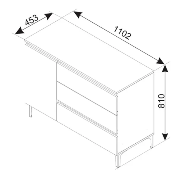 Тумбочки Ambianta RIO NEW 81 x 45.3 x 110.2см / ДСП / Дуб артисан photo 2