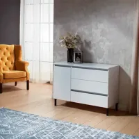 Comodă Ambianta RIO NEW 81 x 45.3 x 110.2 / PAL / Alb