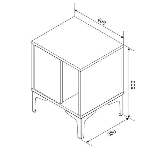 Тумбочки Ambianta Cezar 50 x 35 x 40см / ЛДСП / Графитовый photo 2