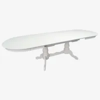 Обеденные стол со стульями Evelin HV-33V + 6 YTC-055Wh UF885-03 Овальная / МДФ / Белый photo 3