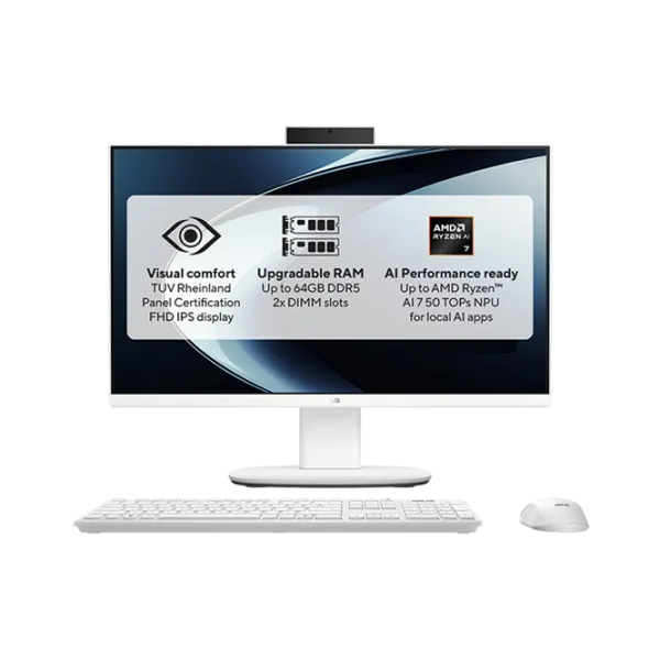 All-in-One PC Asus AIO 27" Full HD Ryzen AI 7/ VM670KA/ 32 GB/ 1 TB/ White photo 1
