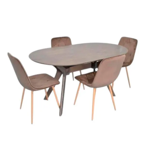 Set masă și scaune Evelin Raffles Oval + 6 YTC-080Wo BLUVEL38 Ovală / MDF / Antique Grey photo 1