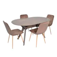 Set masă și scaune Evelin Raffles Oval + 6 YTC-080Wo BLUVEL38 Ovală / MDF / Antique Grey
