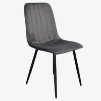 Обеденные стол со стульями Evelin DT 402-6B + 4 YTC-078B BLUVEL-14 Круглая / ДСП / Dark Grey photo 3