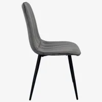 Обеденные стол со стульями Evelin DT 402-6B + 4 YTC-078B BLUVEL-14 Круглая / ДСП / Dark Grey photo 4