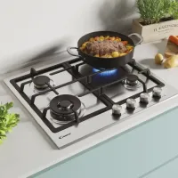 Plită încorporabilă pe gaz Candy CHG6BF4WPX Inox / Inox photo 2