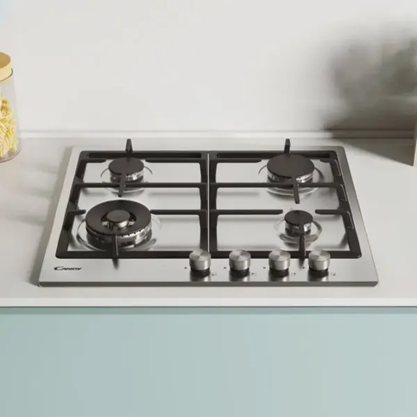 Plită încorporabilă pe gaz Candy CHG6BF4WPX Inox / Inox photo 5