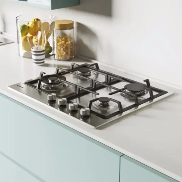 Plită încorporabilă pe gaz Candy CHG6BF4WPX Inox / Inox photo 6