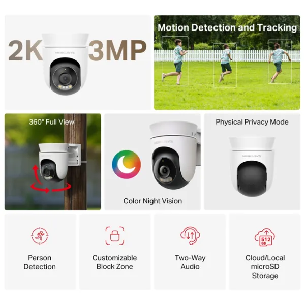 Cameră de supraveghere Mercusys MC510 Fără fir/ White photo 2