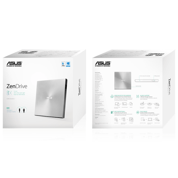 Unitate optică Asus ZenDrive U9M USB 2.0 / Silver photo 6