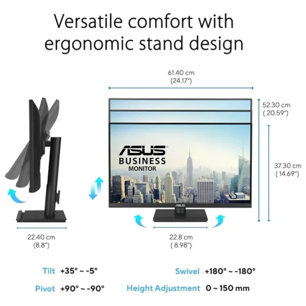 Monitor Asus VA27UCPS 27" 4K 60 Hz / 5 ms / Black photo 3