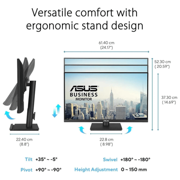 Monitor Asus VA27UCPS 27" 4K 60 Hz / 5 ms / Black photo 3
