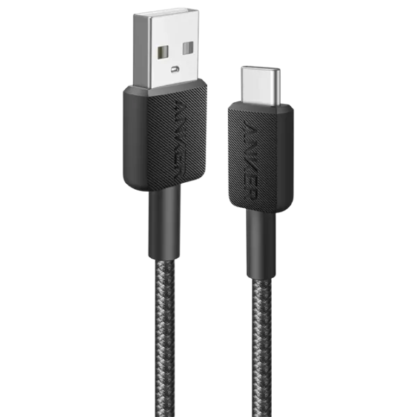 Cablu pentru telefon Braided Anker USB Type-C + USB Type-A 0.9 m / Black photo 1