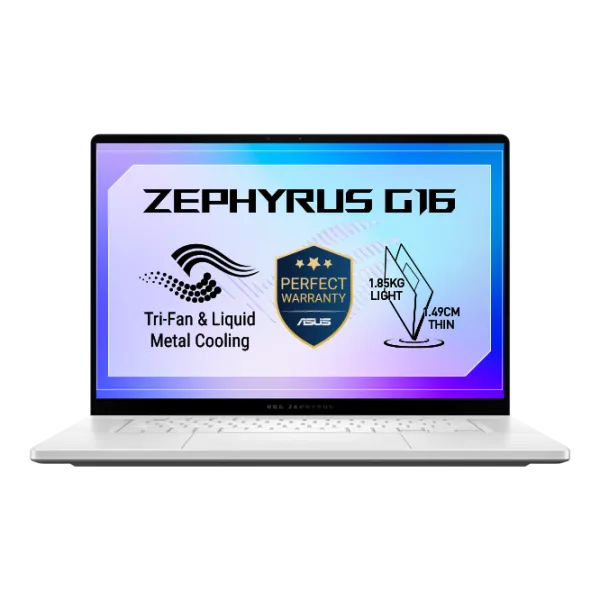 Ноутбук Игровой Asus ROG Zephyrus G16 GU606AR Core Ultra 9 386H / 32 ГБ / 1 ТБ / GeForce RTX 5070 Ti / Белый photo 1