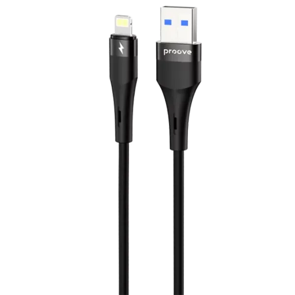 Кабель для телефона Light Silicone Plus Proove USB + Lightning 1 м / Черный photo 1