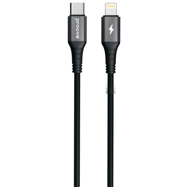 Кабель для телефона WireX Proove USB Type-C + Lightning 1 м / Черный photo 1