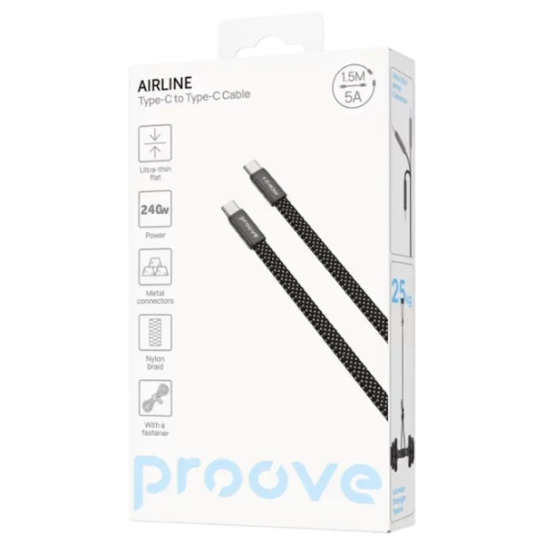 Кабель для телефона AirLine Proove USB Type-C + USB Type-C 1.5 м / Черный photo 4