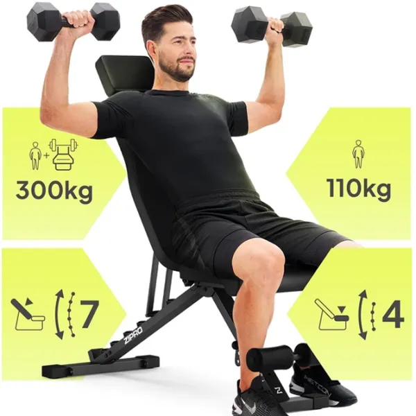 Bancă fitness Zipro Grind Antrenamente de forță / Black photo 4