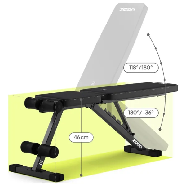 Bancă fitness Zipro Stride Antrenamente de forță / Black photo 4