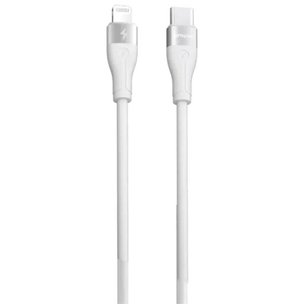Кабель питания Soft Silicone Proove Lightning + USB Type-C 2 м / Белый photo 1
