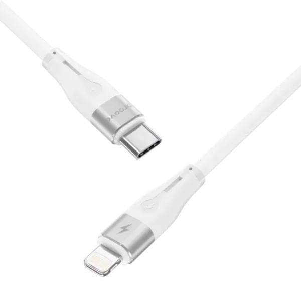 Кабель питания Soft Silicone Proove Lightning + USB Type-C 2 м / Белый photo 2