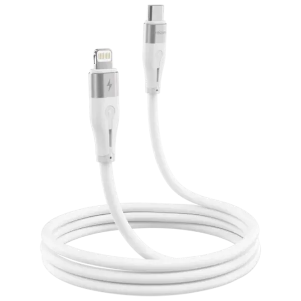Кабель питания Soft Silicone Proove Lightning + USB Type-C 2 м / Белый photo 3