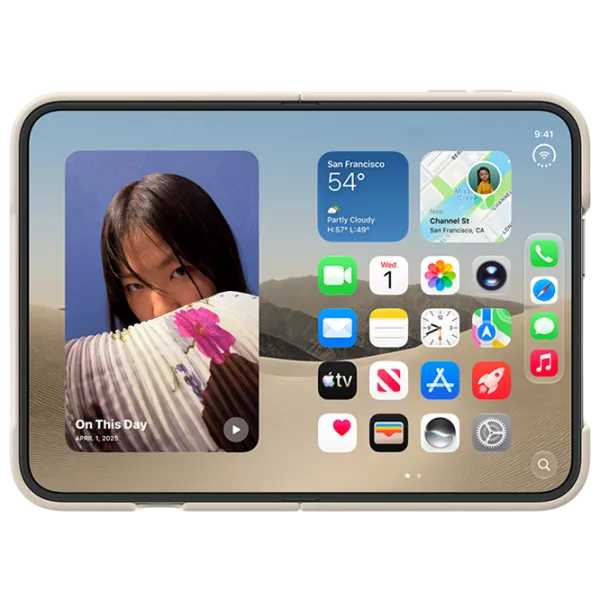 Чехол для смартфона Apple iPhone DUO Apple / Чехол книжка / Силикон / Песочный photo 3