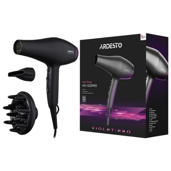 Фен Ardesto HD-Y222PRO 2200 Вт / Черный photo 6