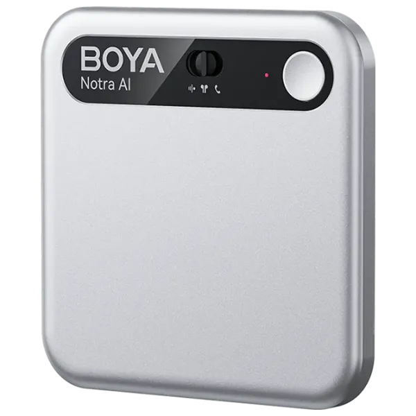 Microfon Boya Notra AI Note Taker & Voice Recorder Silver photo 1