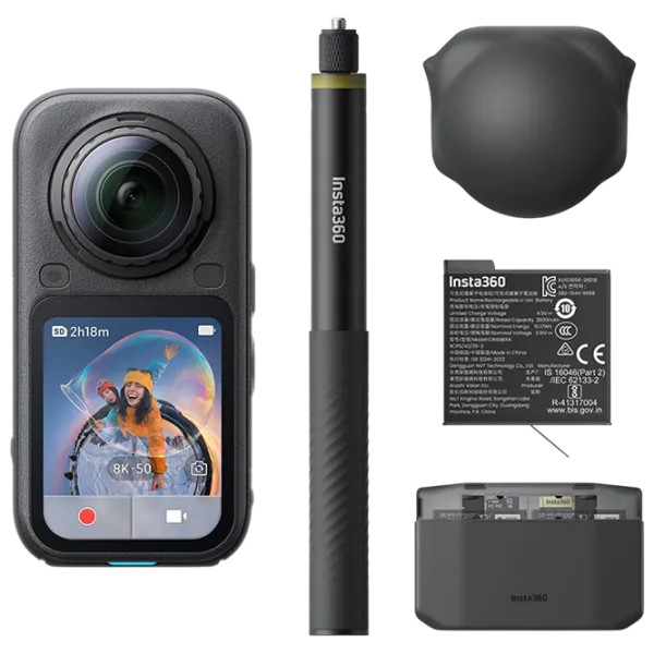 Экшн-камера Insta360 X6 Essentials Bundle 48 МП / 2600 мАч / Черный photo 1