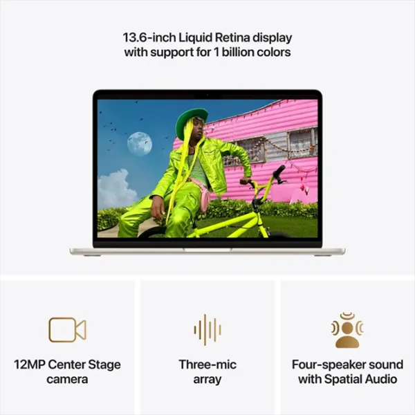 Ноутбук Apple MacBook Air 13.6 2026 M5 10C/8G / 16 ГБ / 512 ГБ / VGA Встроенная / Starlight photo 6