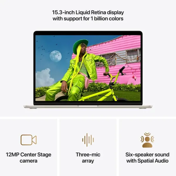 Ноутбук Apple MacBook Air 15 2026 M5 10C/10G / 16 ГБ / 512 ГБ / VGA Встроенная / Starlight photo 7