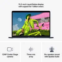 Ноутбук Apple MacBook Air 15 2026 M5 10C/10G / 16 ГБ / 1 ТБ / VGA Встроенная / Midnight photo 5