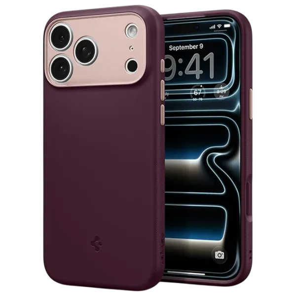 Husă pentru smartphone Apple iPhone 18 Pro Max Spigen / MagSafe Back / TPU / Burgundy photo 3